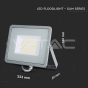 50W LED Floodlight SMD SAMSUNG Chip Slim Grey Body 6500K - 12