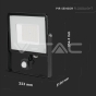 50W LED Sensor Floodlight SAMSUNG Chip Cut-OFF Function Black Body 3000K - 13