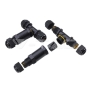 Conector negro IP68 3x8-12mm - 1