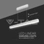 40W LED Linear Hanging Light 3 in 1 White Body - 4