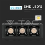 Spotlight lineal magnético 3 x1W LED SMD negro IP20 24V 4000K - 6