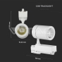 35W LED Track Light White Body 4000K - 9