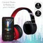 Auriculares inálambricos Bluetooth diadema ajustable 500mAh rojos W/BAG - 4
