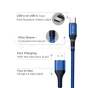 Cable USB 1m. Tipo C Azul Gold Series - 2
