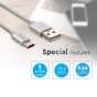 1m. Type C USB Cable Silver Platinum Series - 3