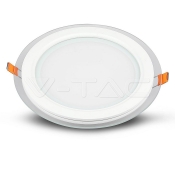 12W LED Panel Glass Round Warm White