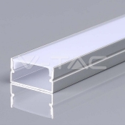 Kit Montaje Tira LED Con Difusor Aluminio 2000*20*10mm Cuerpo Plata