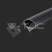 Kit de montaje para tiras de LED de aluminio con difusor Negro 2000x15.8x15.8mm