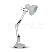 Lámpara de mesa аjustable Soporte de metal + interruptor & casquillo E27 color blanco