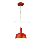 Plastic Pendant Lamp Holder E14 Slide Aluminium Shade Red