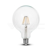 Bombilla LED 6W Filamento E27 G125 transparente 6400K