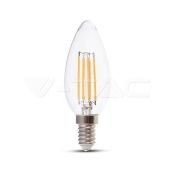 LED Bulb SAMSUNG Chip Filament 4W E14 Candle Clear Cover Dimmable 2700K