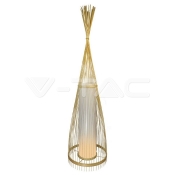 Wooden Floor Lamp Rattan Lampshade