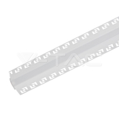 LED Strip Mounting Kit With Diffuser Aluminum Milky Gypsum Outer Corner 2000mm