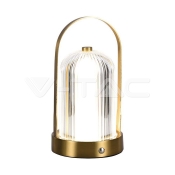 Lámpara de mesa LED 1800mAH Batería D:120*190 Cuerpo dorado francés 3IN1